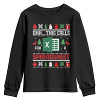 This Calls for a Spreadsheet Christmas Youth Sweatshirt Funny Excel Xmas Gift for Data Nerds Accountants - Wonder Print Shop
