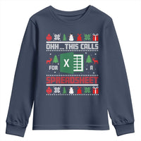 This Calls for a Spreadsheet Christmas Youth Sweatshirt Funny Excel Xmas Gift for Data Nerds Accountants - Wonder Print Shop