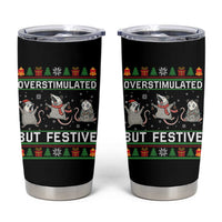 Overstimulated But Festive Opossum Christmas Tumbler Cup Funny Holiday Anxiety Gag Gift for Introverts - Wonder Print Shop