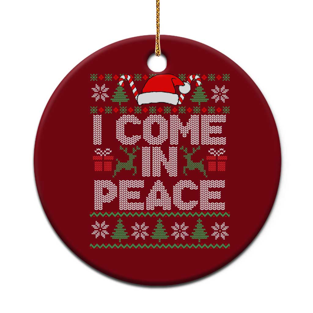 I Come In Peace Funny Christmas Matching Couple Ceramic Ornament Offensive Adult Humor Festive Holiday - Wonder Print Shop