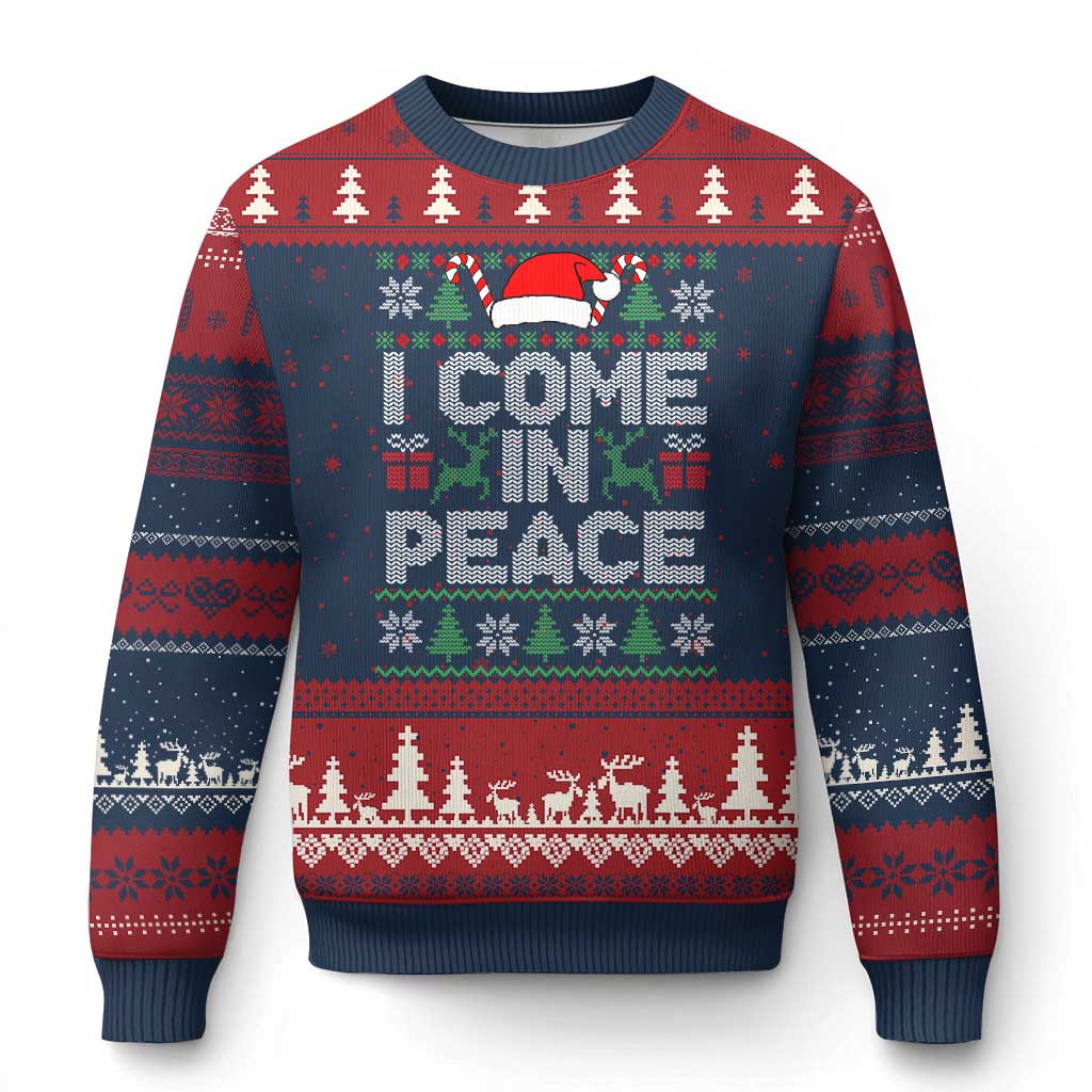 I Come In Peace Funny Xmas Matching Couple Ugly Christmas Sweater Offensive Adult Humor Festive Holiday - Wonder Print Shop