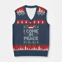 I Come In Peace Funny Xmas Matching Couple V-Neck Knit Sweater Vest Offensive Adult Humor Festive Holiday - Wonder Print Shop