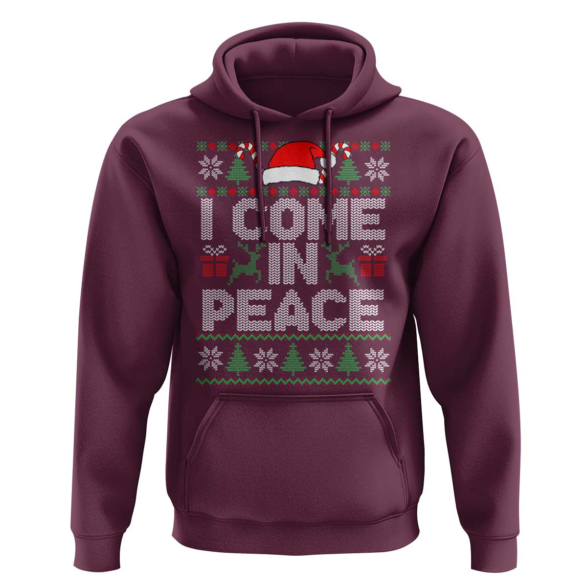I Come In Peace Funny Christmas Matching Couple Hoodie Offensive Adult Humor Festive Holiday - Wonder Print Shop