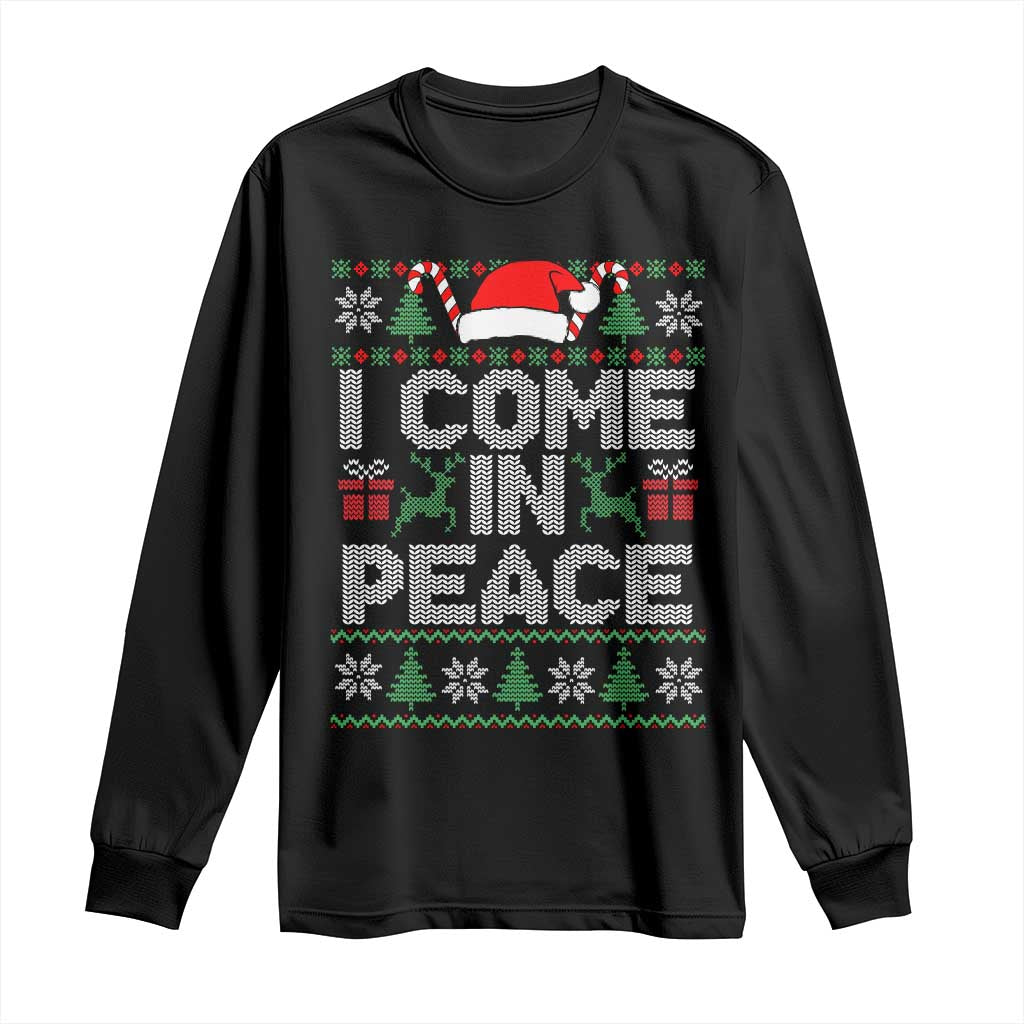 I Come In Peace Funny Christmas Matching Couple Long Sleeve Shirt Offensive Adult Humor Festive Holiday - Wonder Print Shop