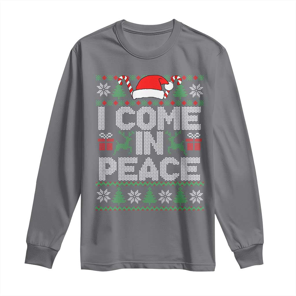 I Come In Peace Funny Christmas Matching Couple Long Sleeve Shirt Offensive Adult Humor Festive Holiday - Wonder Print Shop