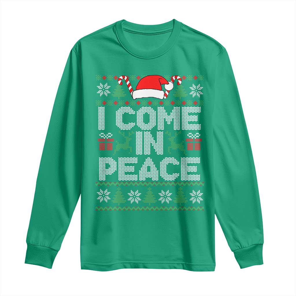 I Come In Peace Funny Christmas Matching Couple Long Sleeve Shirt Offensive Adult Humor Festive Holiday - Wonder Print Shop