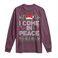I Come In Peace Funny Christmas Matching Couple Long Sleeve Shirt Offensive Adult Humor Festive Holiday - Wonder Print Shop