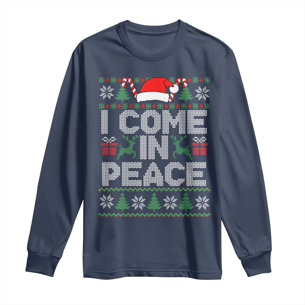I Come In Peace Funny Christmas Matching Couple Long Sleeve Shirt Offensive Adult Humor Festive Holiday - Wonder Print Shop