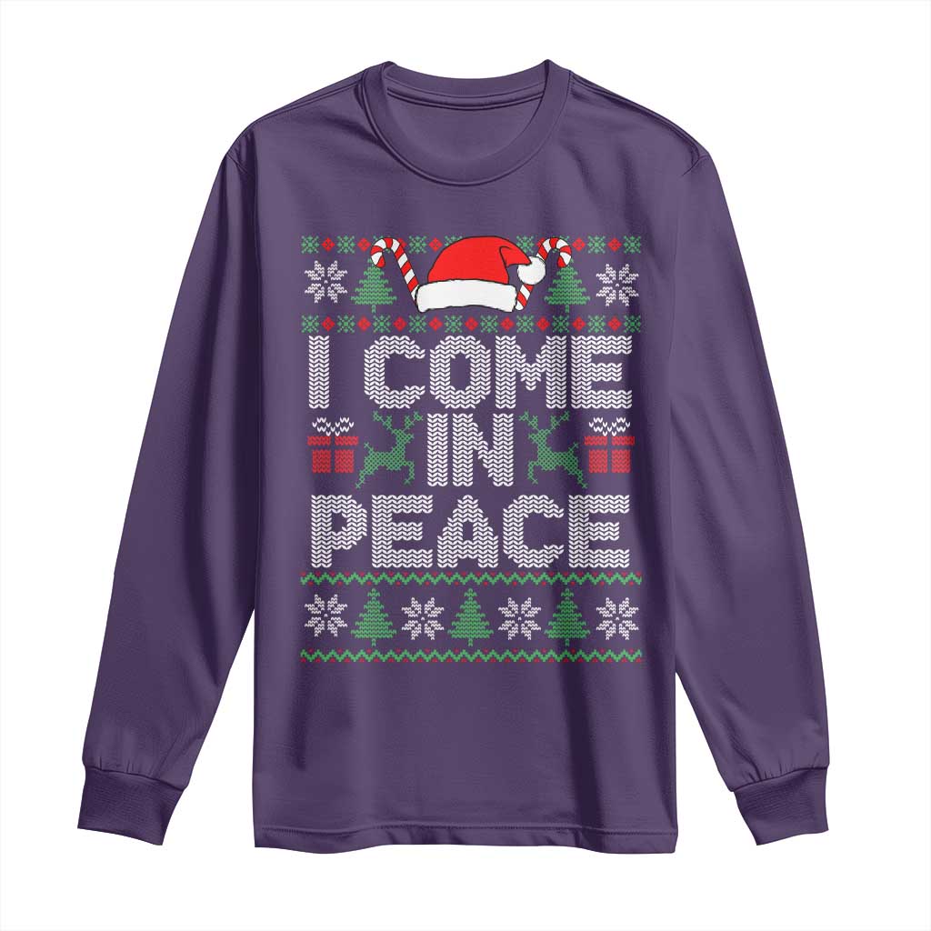 I Come In Peace Funny Christmas Matching Couple Long Sleeve Shirt Offensive Adult Humor Festive Holiday - Wonder Print Shop
