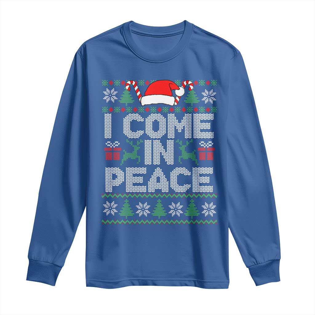 I Come In Peace Funny Christmas Matching Couple Long Sleeve Shirt Offensive Adult Humor Festive Holiday - Wonder Print Shop