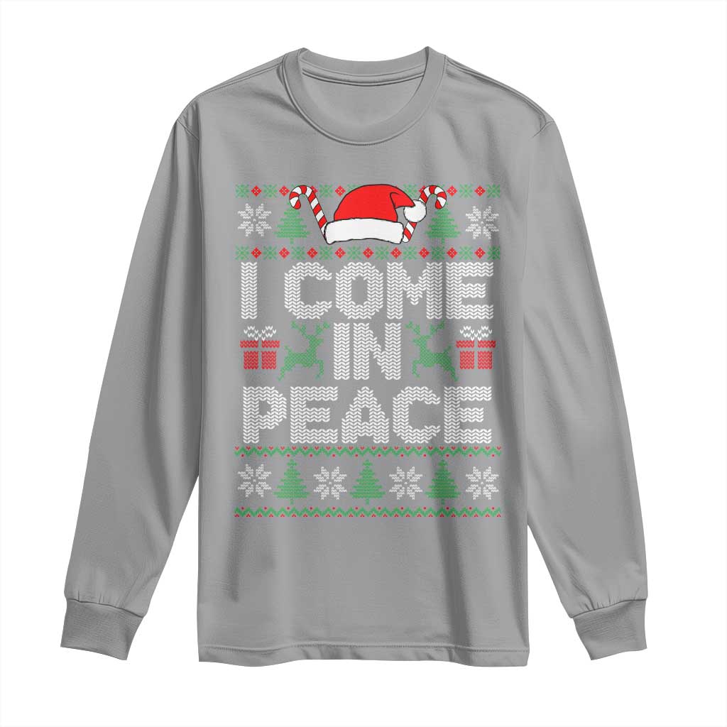 I Come In Peace Funny Christmas Matching Couple Long Sleeve Shirt Offensive Adult Humor Festive Holiday - Wonder Print Shop