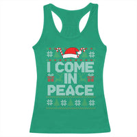 I Come In Peace Funny Christmas Matching Couple Racerback Tank Top Offensive Adult Humor Festive Holiday - Wonder Print Shop