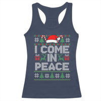 I Come In Peace Funny Christmas Matching Couple Racerback Tank Top Offensive Adult Humor Festive Holiday - Wonder Print Shop