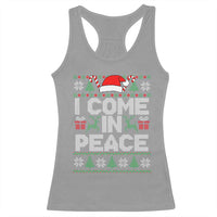 I Come In Peace Funny Christmas Matching Couple Racerback Tank Top Offensive Adult Humor Festive Holiday - Wonder Print Shop