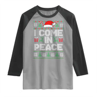 I Come In Peace Funny Christmas Matching Couple Raglan Shirt Offensive Adult Humor Festive Holiday - Wonder Print Shop