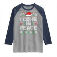 I Come In Peace Funny Christmas Matching Couple Raglan Shirt Offensive Adult Humor Festive Holiday - Wonder Print Shop