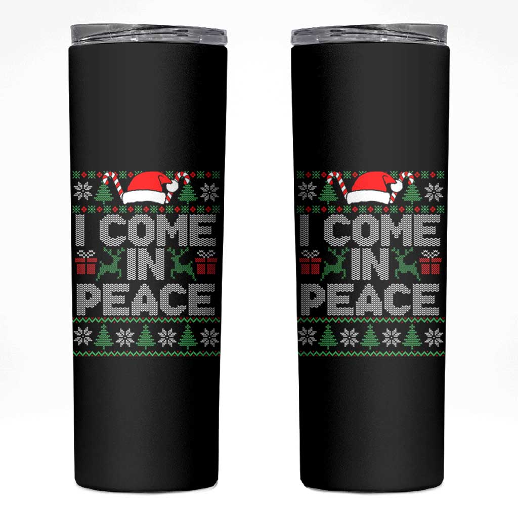 I Come In Peace Funny Christmas Matching Couple Skinny Tumbler Offensive Adult Humor Festive Holiday - Wonder Print Shop