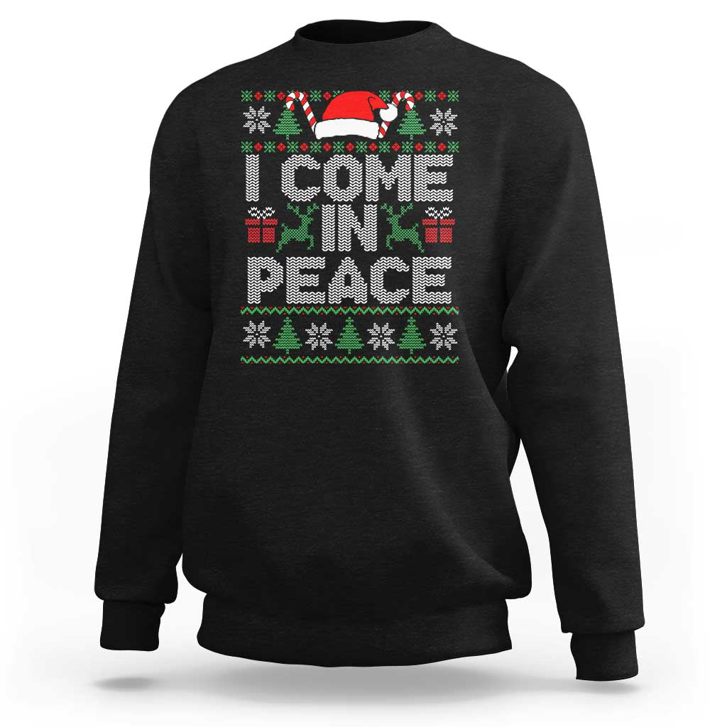 I Come In Peace Funny Christmas Matching Couple Sweatshirt Offensive Adult Humor Festive Holiday - Wonder Print Shop