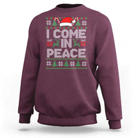 I Come In Peace Funny Christmas Matching Couple Sweatshirt Offensive Adult Humor Festive Holiday - Wonder Print Shop