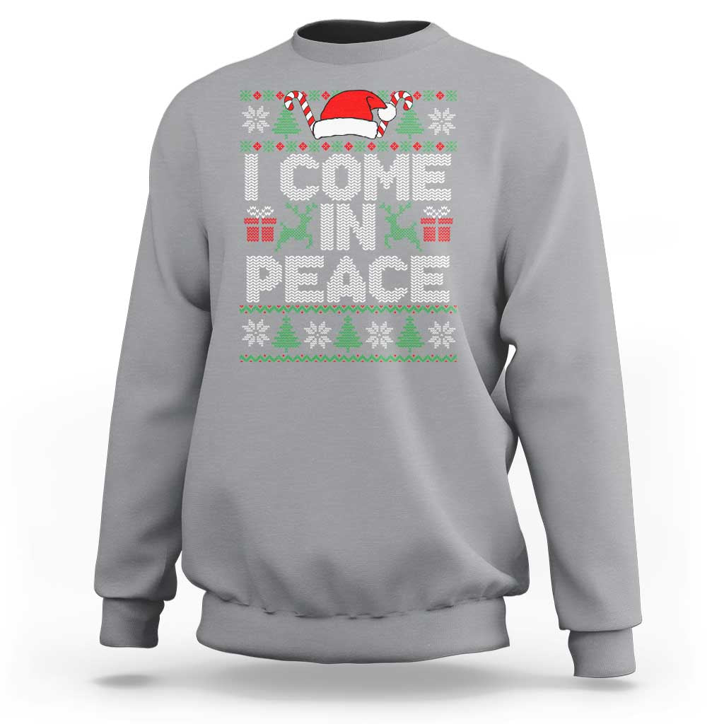 I Come In Peace Funny Christmas Matching Couple Sweatshirt Offensive Adult Humor Festive Holiday - Wonder Print Shop