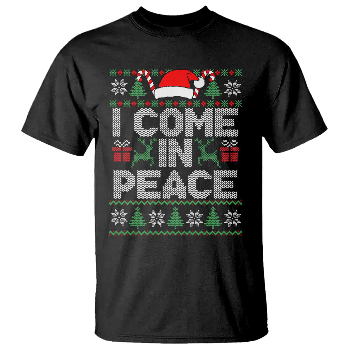 I Come In Peace Funny Christmas Matching Couple T Shirt Offensive Adult Humor Festive Holiday - Wonder Print Shop