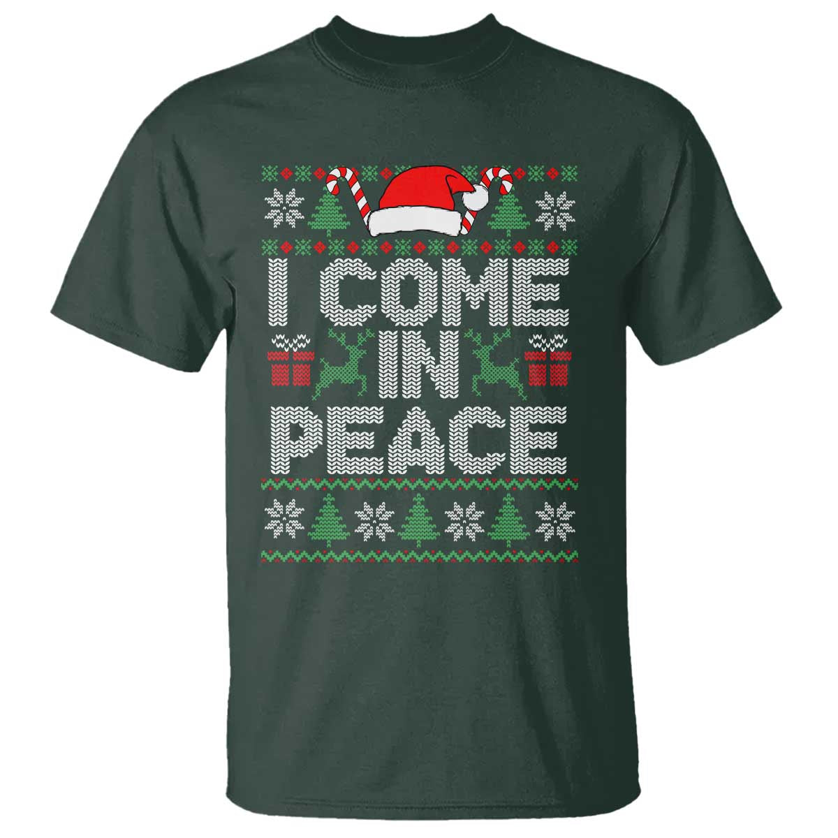 I Come In Peace Funny Christmas Matching Couple T Shirt Offensive Adult Humor Festive Holiday - Wonder Print Shop