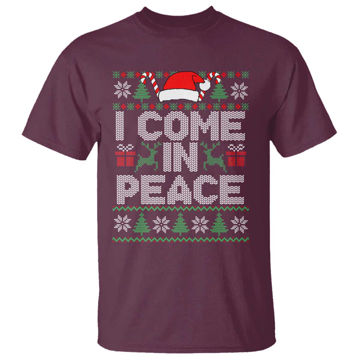 I Come In Peace Funny Christmas Matching Couple T Shirt Offensive Adult Humor Festive Holiday - Wonder Print Shop