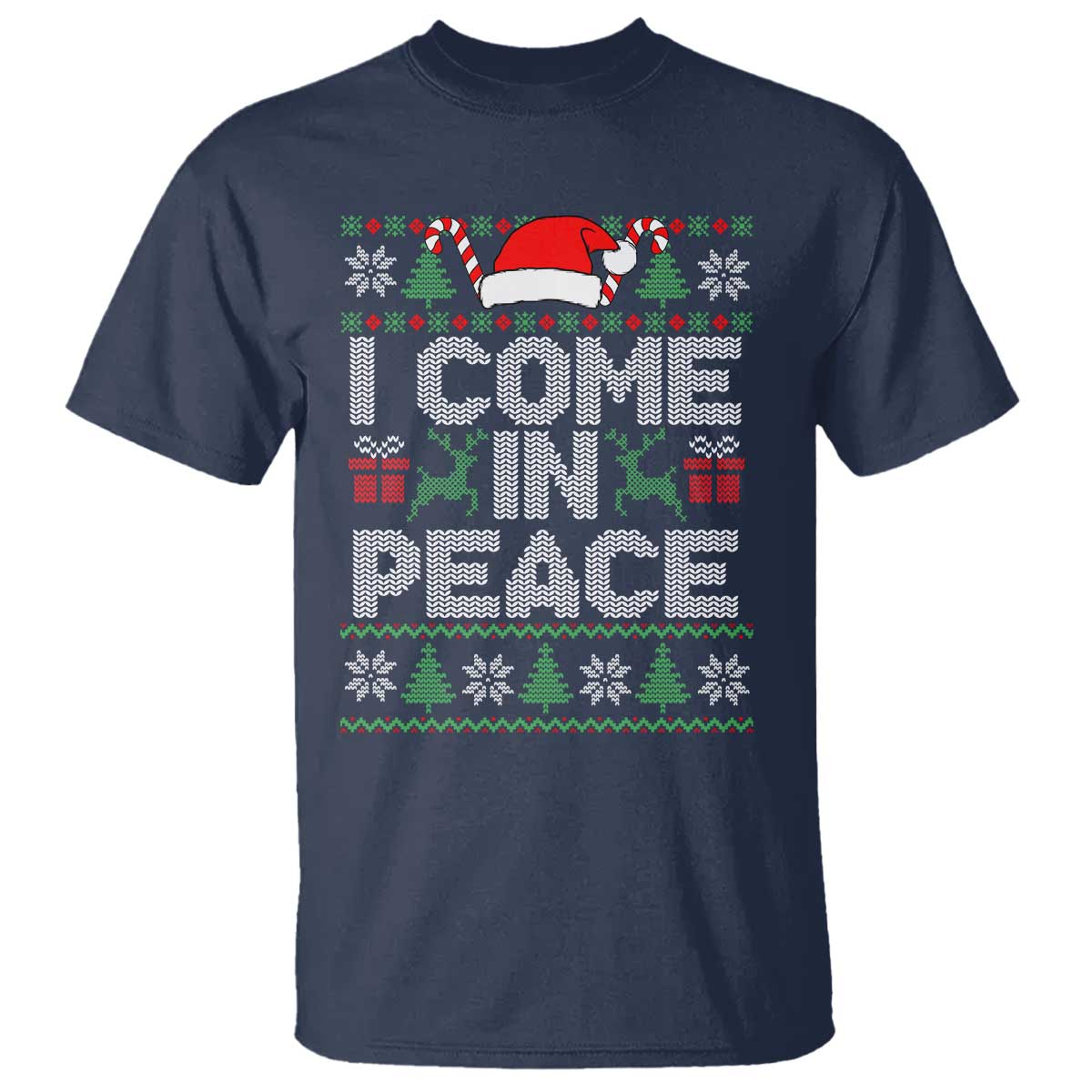 I Come In Peace Funny Christmas Matching Couple T Shirt Offensive Adult Humor Festive Holiday - Wonder Print Shop