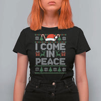 I Come In Peace Funny Christmas Matching Couple T Shirt For Women Offensive Adult Humor Festive Holiday - Wonder Print Shop