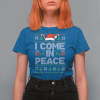 I Come In Peace Funny Christmas Matching Couple T Shirt For Women Offensive Adult Humor Festive Holiday - Wonder Print Shop