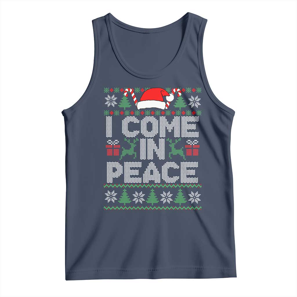 I Come In Peace Funny Christmas Matching Couple Tank Top Offensive Adult Humor Festive Holiday - Wonder Print Shop