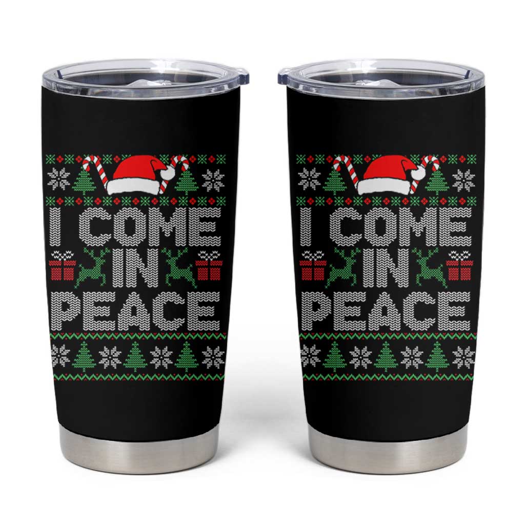 I Come In Peace Funny Christmas Matching Couple Tumbler Cup Offensive Adult Humor Festive Holiday - Wonder Print Shop