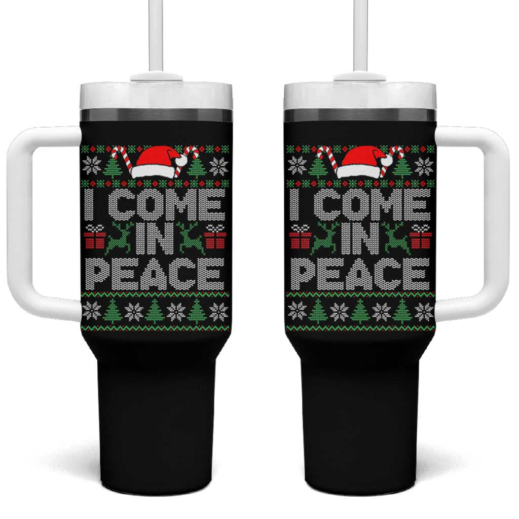 I Come In Peace Funny Christmas Matching Couple Tumbler With Handle Offensive Adult Humor Festive Holiday - Wonder Print Shop