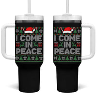 I Come In Peace Funny Christmas Matching Couple Tumbler With Handle Offensive Adult Humor Festive Holiday - Wonder Print Shop