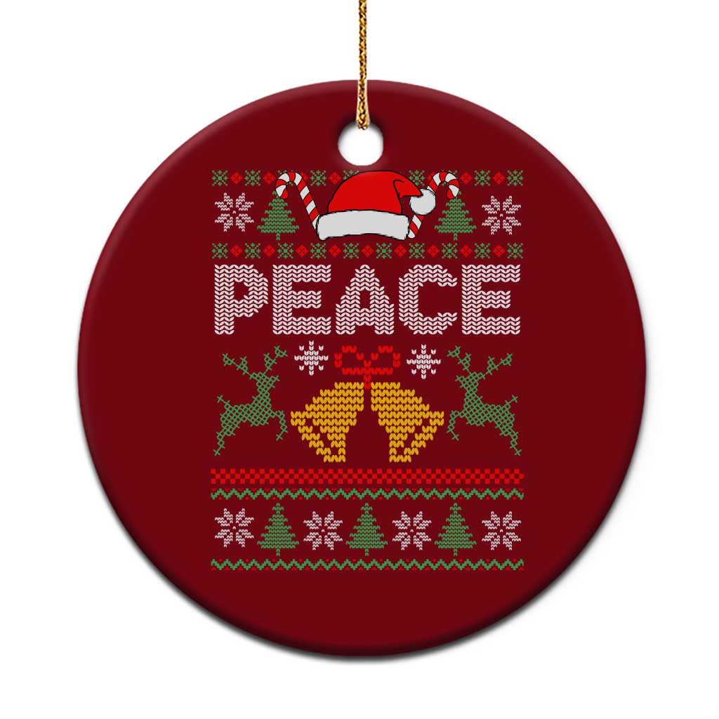 I am Peace Funny Christmas Matching Couple Ceramic Ornament Offensive Adult Humor Festive Holiday - Wonder Print Shop