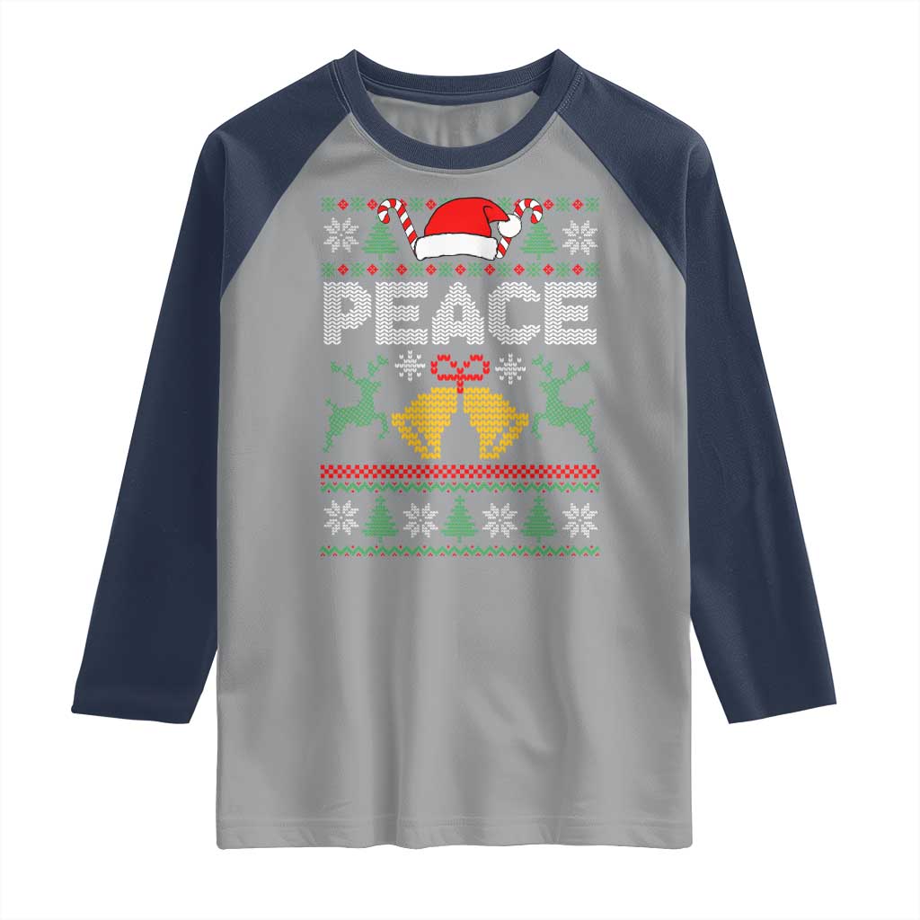 I am Peace Funny Christmas Matching Couple Raglan Shirt Offensive Adult Humor Festive Holiday - Wonder Print Shop