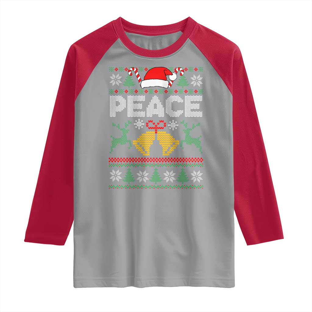 I am Peace Funny Christmas Matching Couple Raglan Shirt Offensive Adult Humor Festive Holiday - Wonder Print Shop