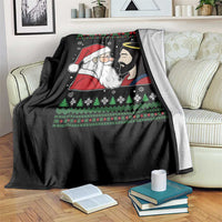 Funny Christmas Santa and Jesus Throw Blanket Most Wonderful Time Christian Holiday Gag Gift - Wonder Print Shop