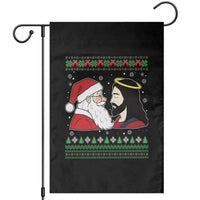 Funny Christmas Santa and Jesus Garden Flag Most Wonderful Time Christian Holiday Gag Gift - Wonder Print Shop