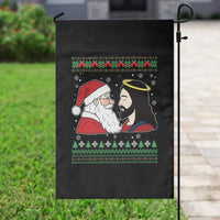 Funny Christmas Santa and Jesus Garden Flag Most Wonderful Time Christian Holiday Gag Gift - Wonder Print Shop