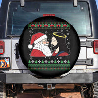 Funny Christmas Santa and Jesus Spare Tire Cover Most Wonderful Time Christian Holiday Gag Gift - Wonder Print Shop