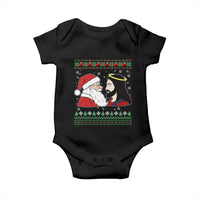 Funny Christmas Santa and Jesus Baby Onesie Most Wonderful Time Christian Holiday Gag Gift - Wonder Print Shop