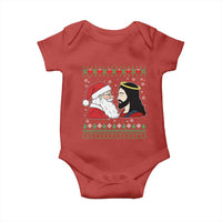 Funny Christmas Santa and Jesus Baby Onesie Most Wonderful Time Christian Holiday Gag Gift - Wonder Print Shop