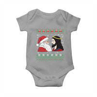 Funny Christmas Santa and Jesus Baby Onesie Most Wonderful Time Christian Holiday Gag Gift - Wonder Print Shop