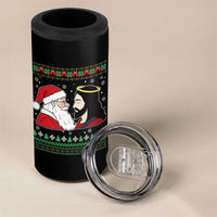 Funny Christmas Santa and Jesus 4 in 1 Can Cooler Tumbler Most Wonderful Time Christian Holiday Gag Gift - Wonder Print Shop