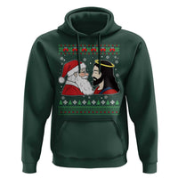 Funny Christmas Santa and Jesus Hoodie Most Wonderful Time Christian Holiday Gag Gift - Wonder Print Shop