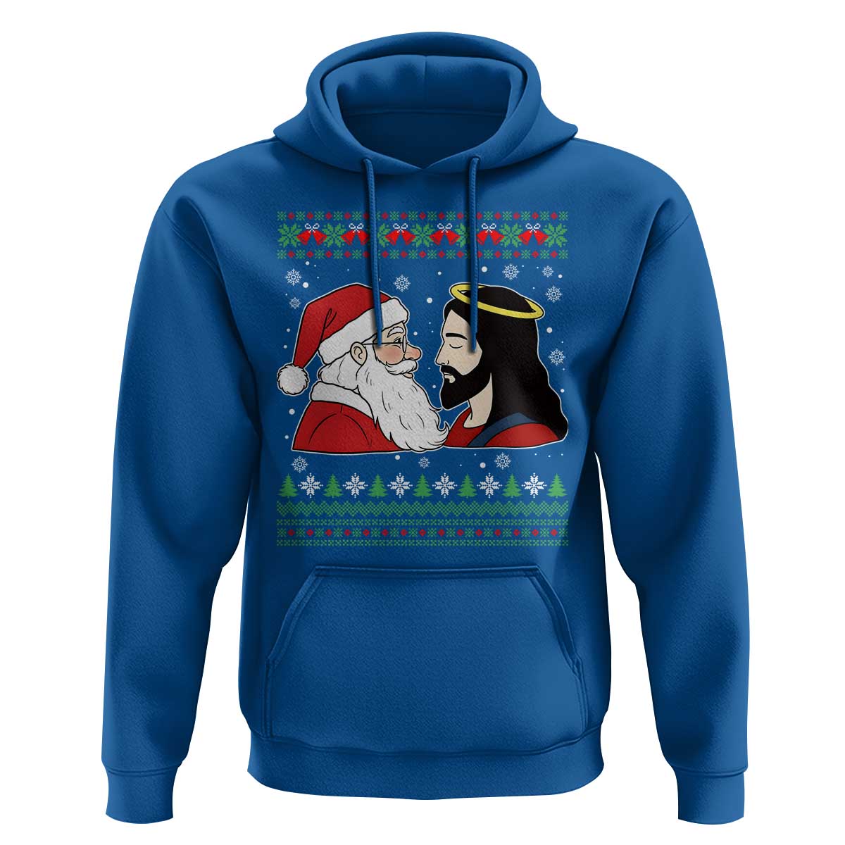 Funny Christmas Santa and Jesus Hoodie Most Wonderful Time Christian Holiday Gag Gift - Wonder Print Shop