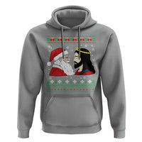 Funny Christmas Santa and Jesus Hoodie Most Wonderful Time Christian Holiday Gag Gift - Wonder Print Shop