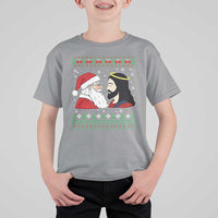 Funny Christmas Santa and Jesus T Shirt For Kid Most Wonderful Time Christian Holiday Gag Gift - Wonder Print Shop
