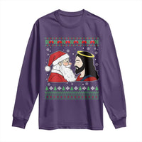 Funny Christmas Santa and Jesus Long Sleeve Shirt Most Wonderful Time Christian Holiday Gag Gift - Wonder Print Shop